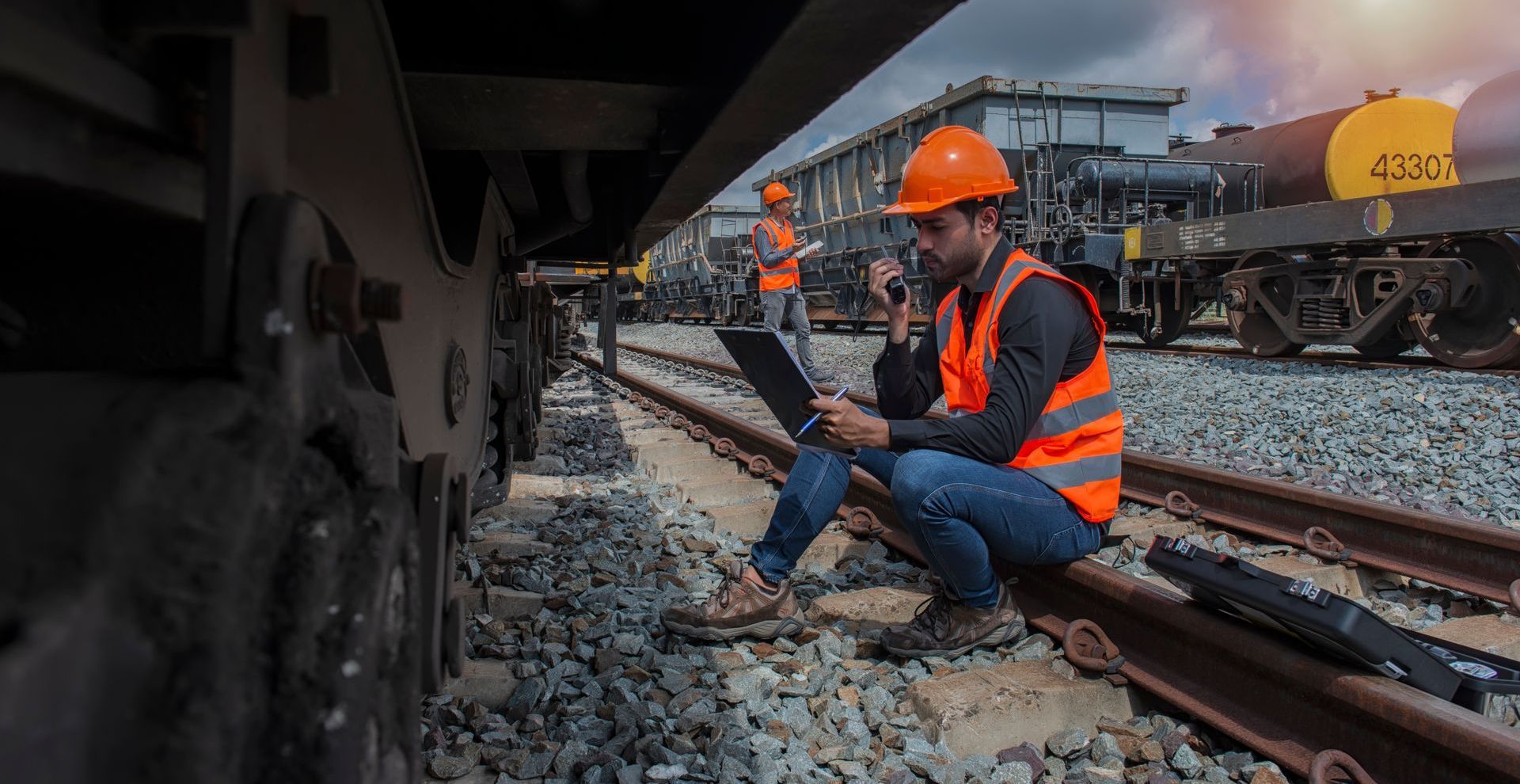 railway engineer working on automatic train protection