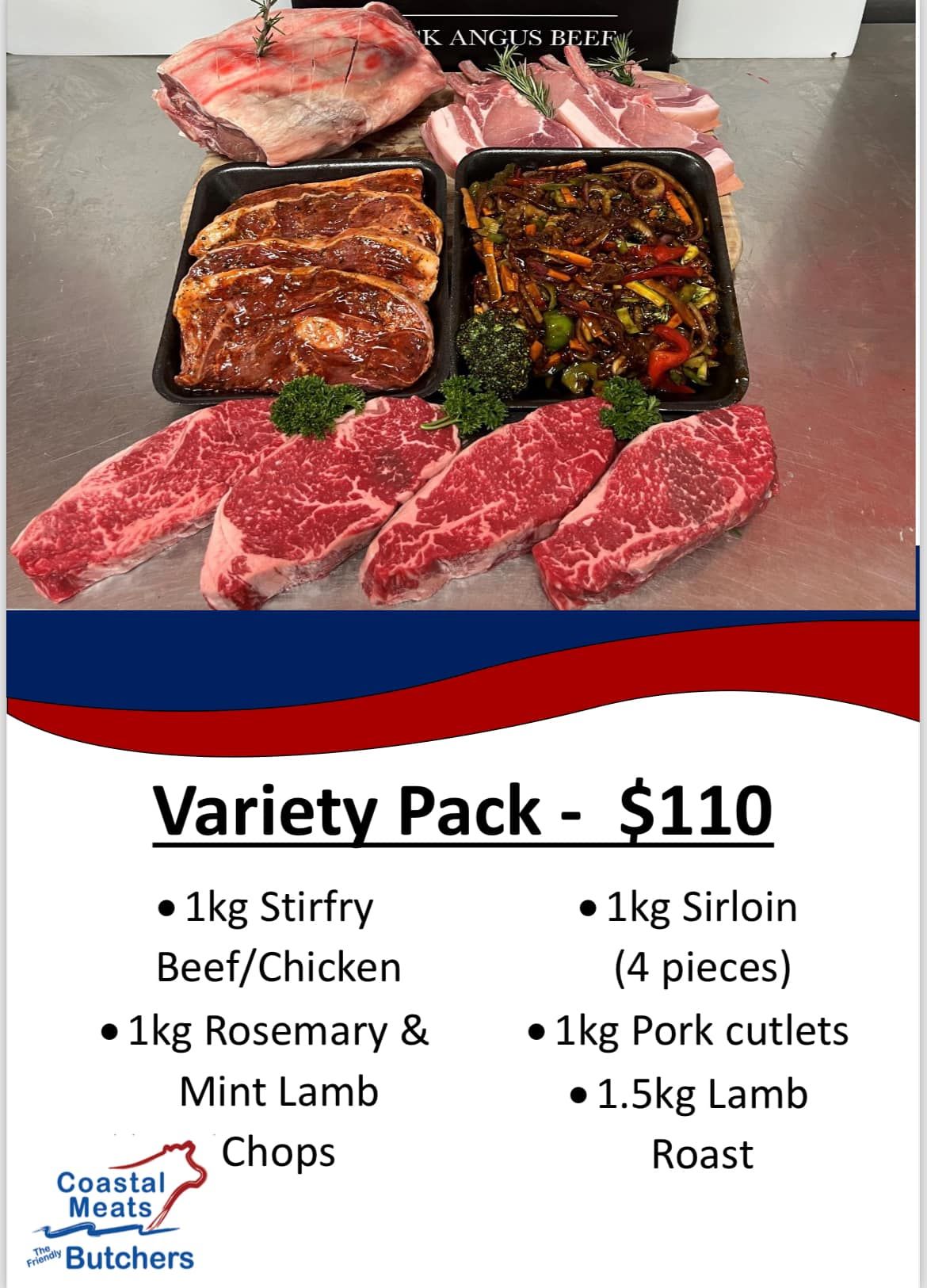 Meat Pack for $110 Featuring Beef, Chicken, Lamb, and Pork — Coastal Meats in Yeppoon, QLD