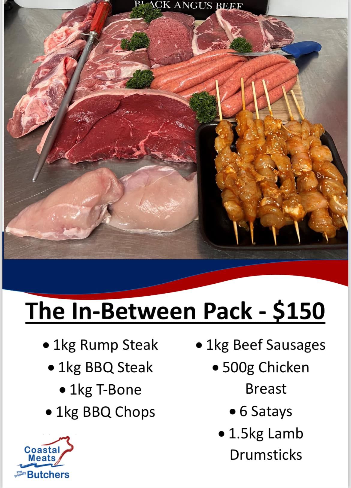Meat Package With Steaks, Sausages, Chicken Breasts, Satays, and Lamb Drumsticks, for $150 — Coastal Meats in Yeppoon, QLD