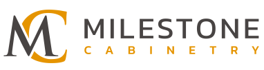 A logo for milestone cabinetry is shown on a white background.