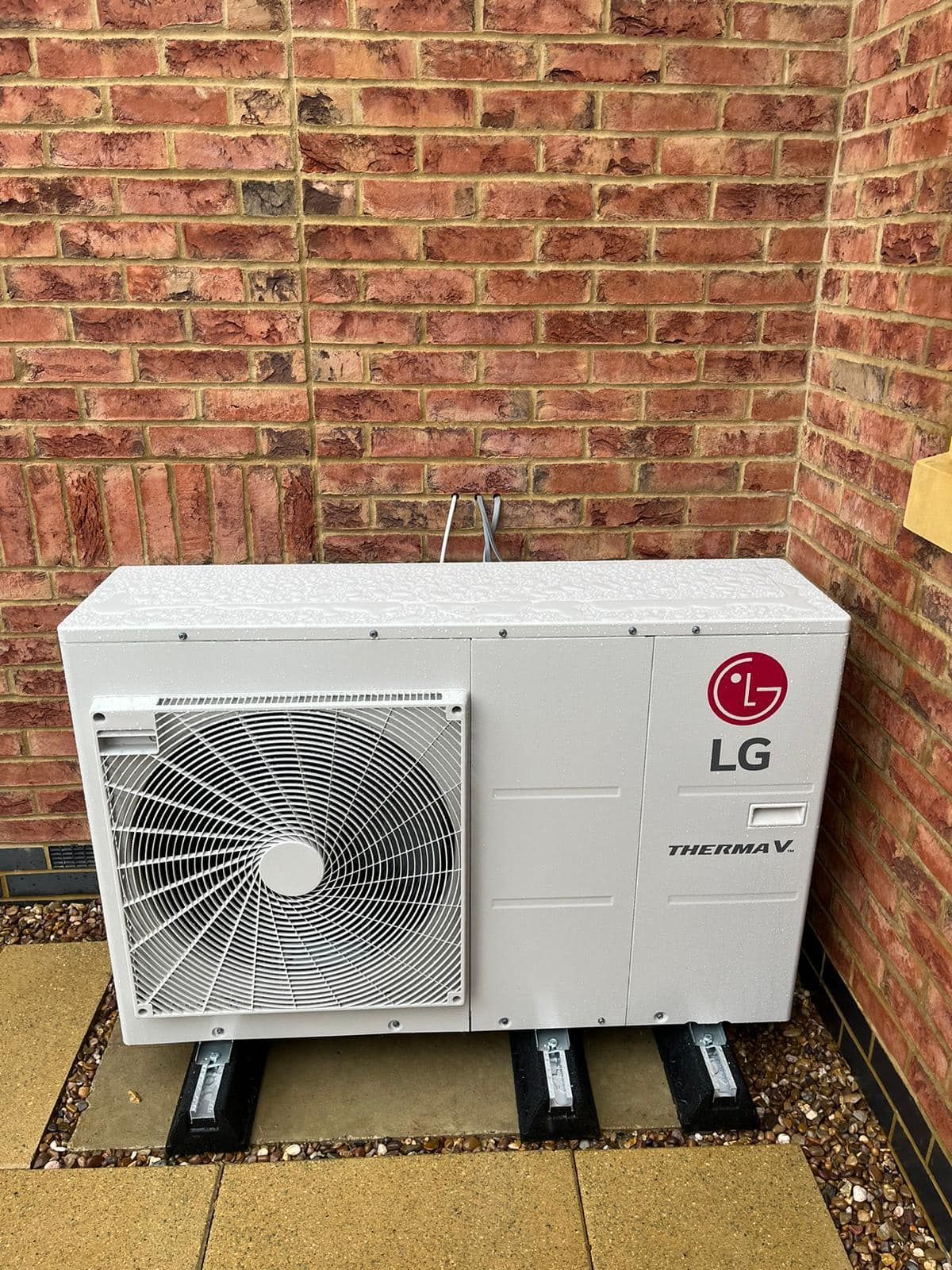 Photo of air source heat pump for home page for Waterworks Services Ltd