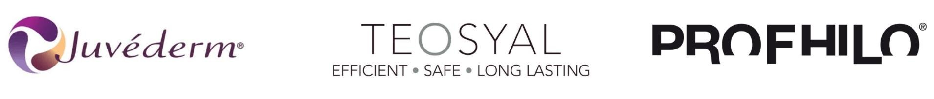Juvederm, Teosyal and Profhilo logos