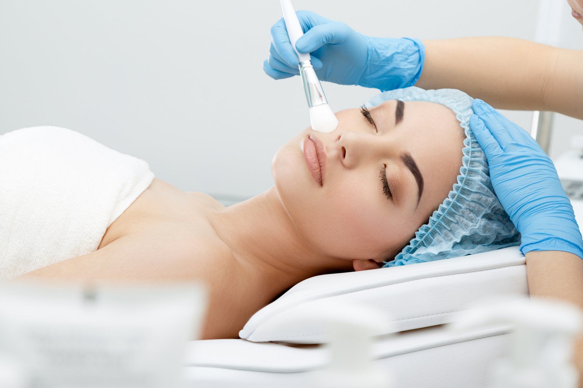 woman having skincare facial
