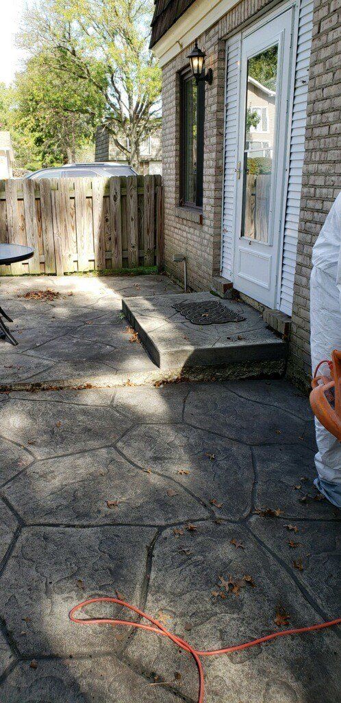 Stamped Concrete Patio Repair Leveling, How To Relevel Concrete Patio