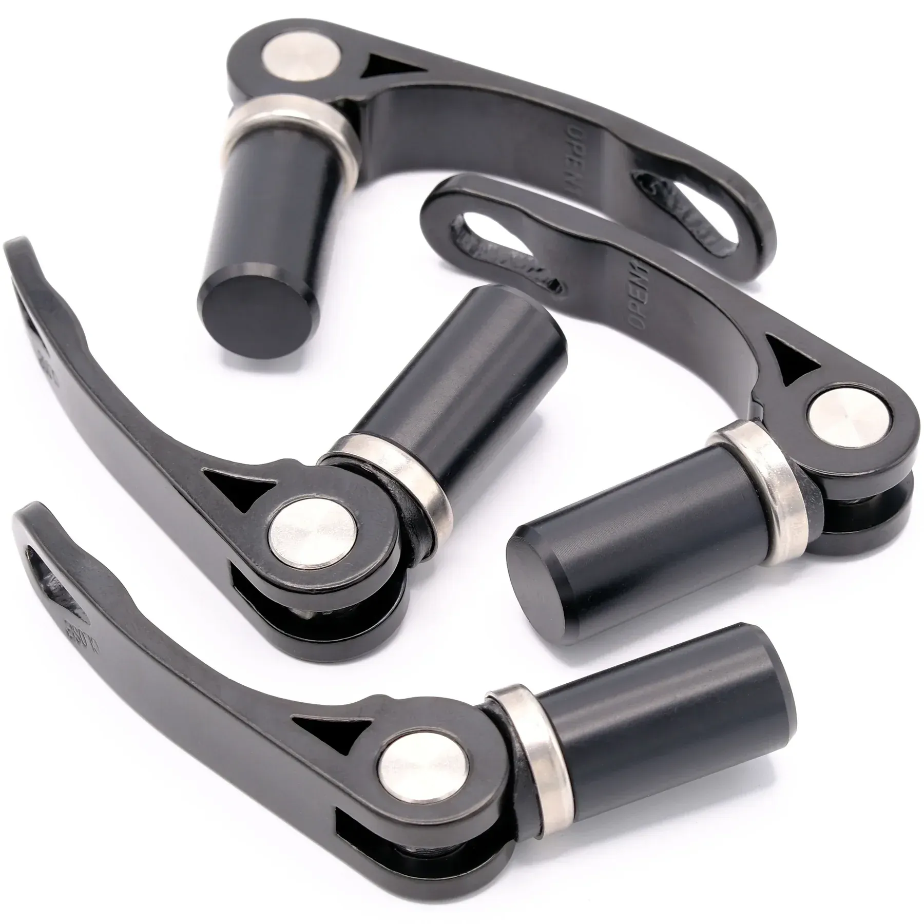 A black object with two wheels on it