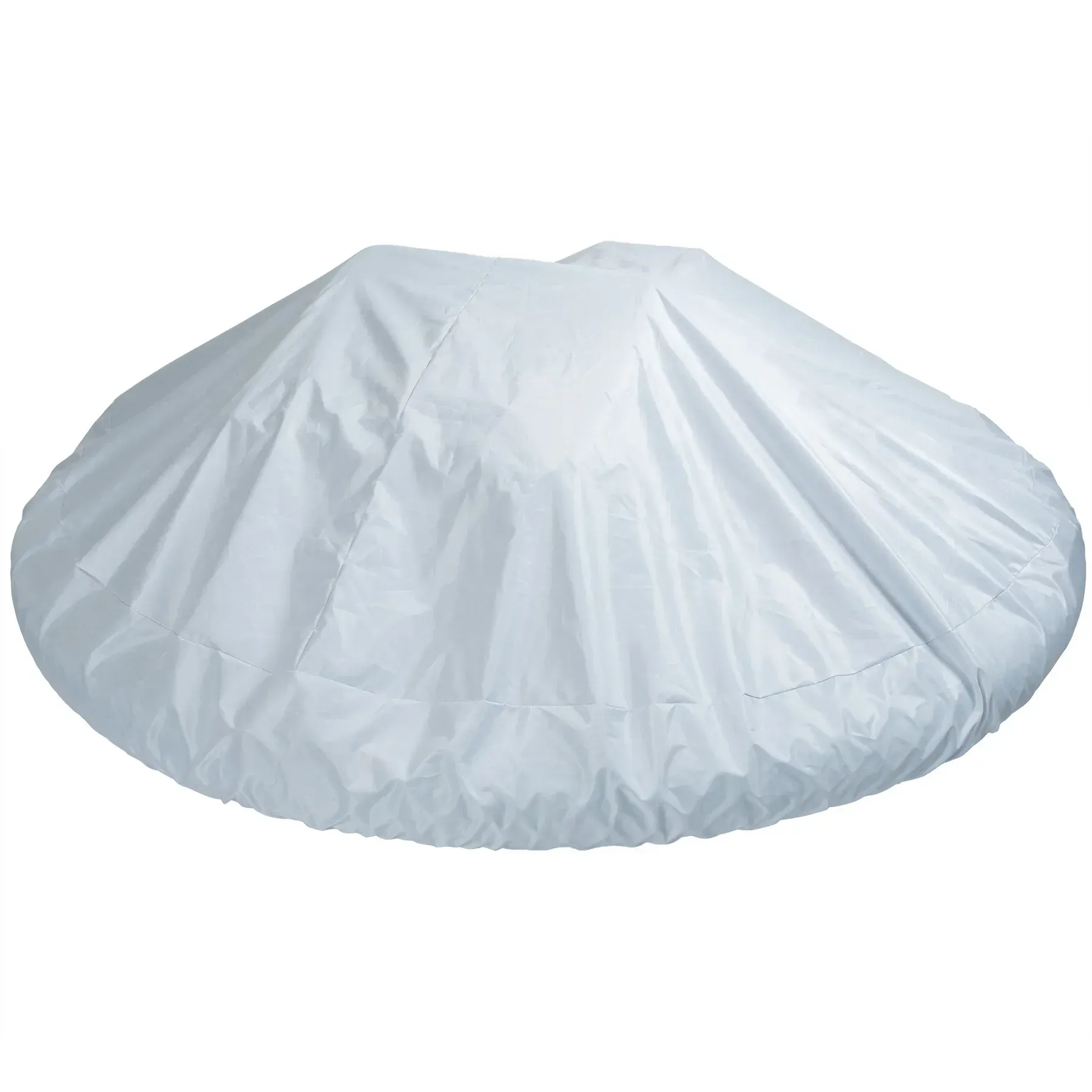 A white circular object with a white background