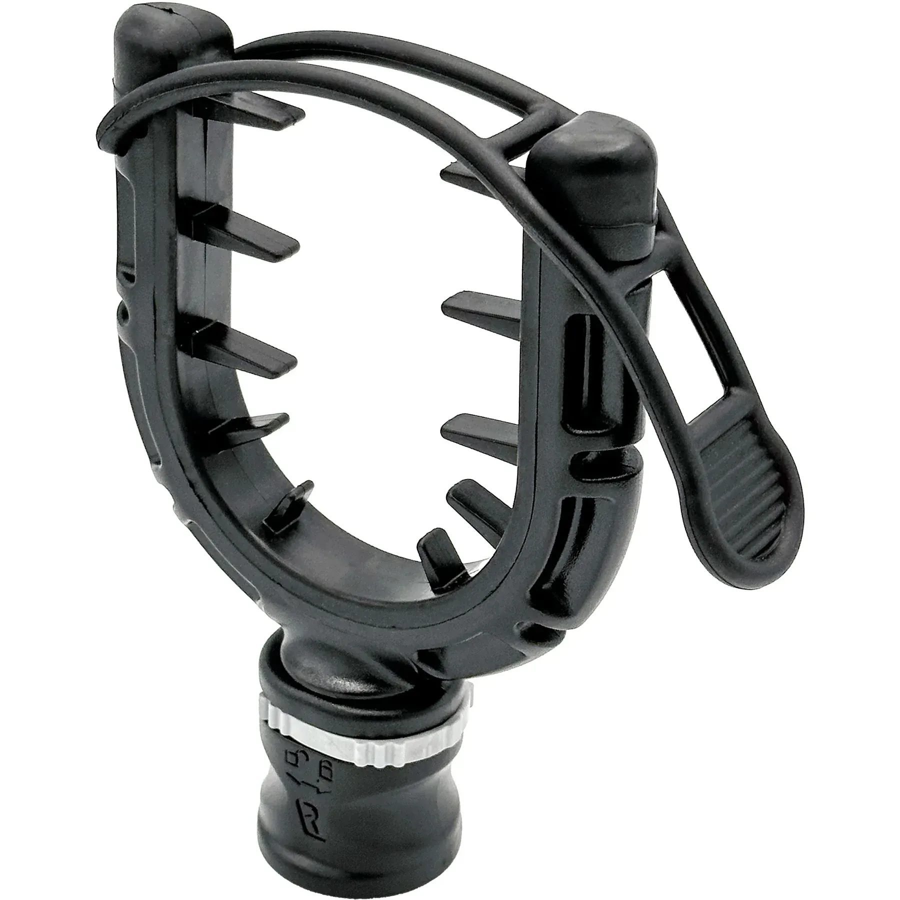 A black object with two wheels on it