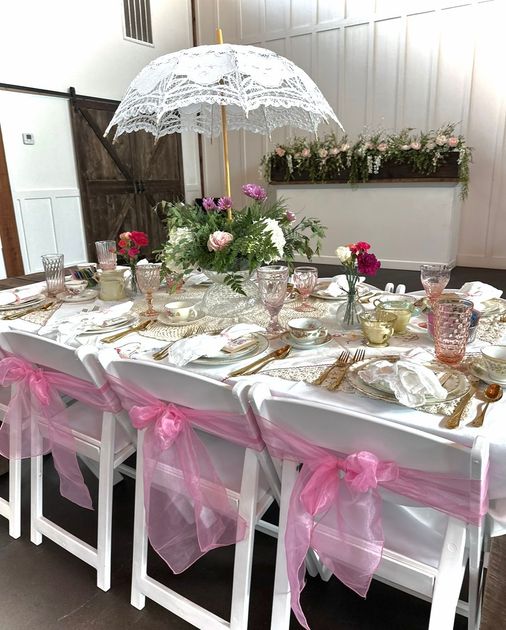 Tea Party Setting at a Bridal Shower Tea Party