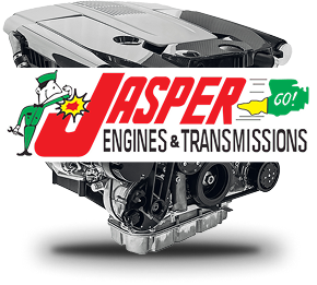 Jasper Engines & Transmissions logo with a car and engine, in front of a white background. | Seth's Auto Care