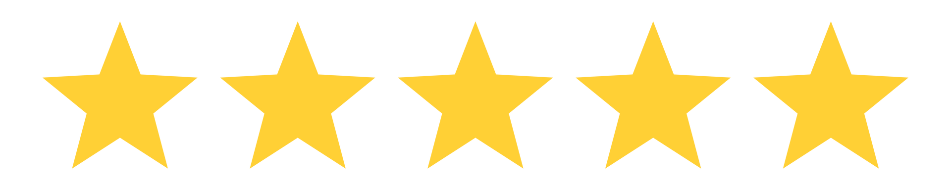 Five yellow stars in a row, likely representing a high rating or excellent review.