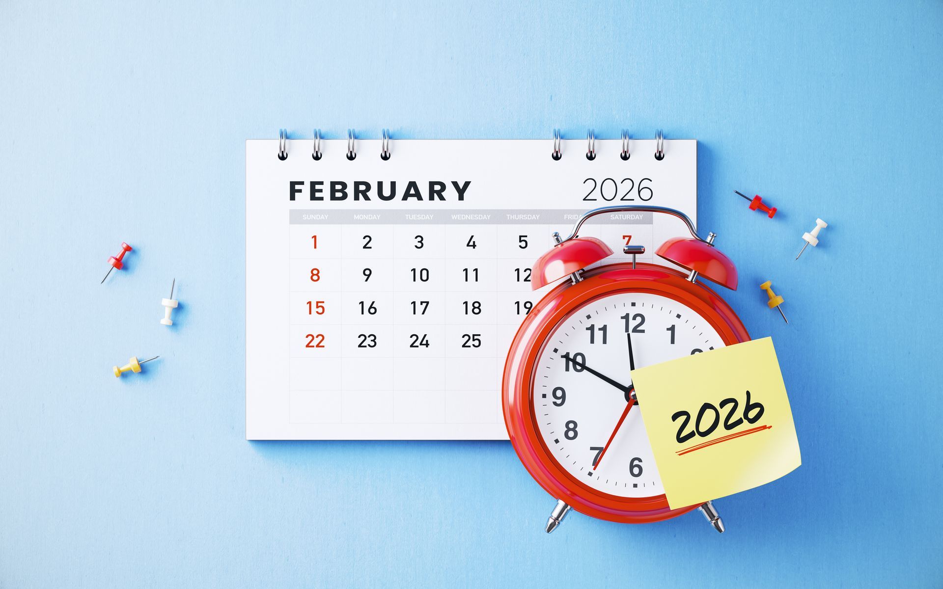 A calendar and alarm clock representing need for a new HVAC system in California home.