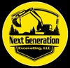 A yellow logo for next generation excavating llc