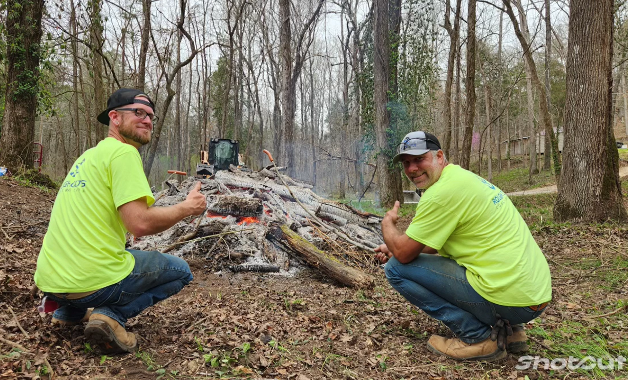 rough cuts construction out of Harrison, Arkansas using their excavator to dig a trench