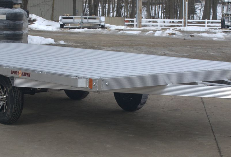 flat bed trailer with tie down points