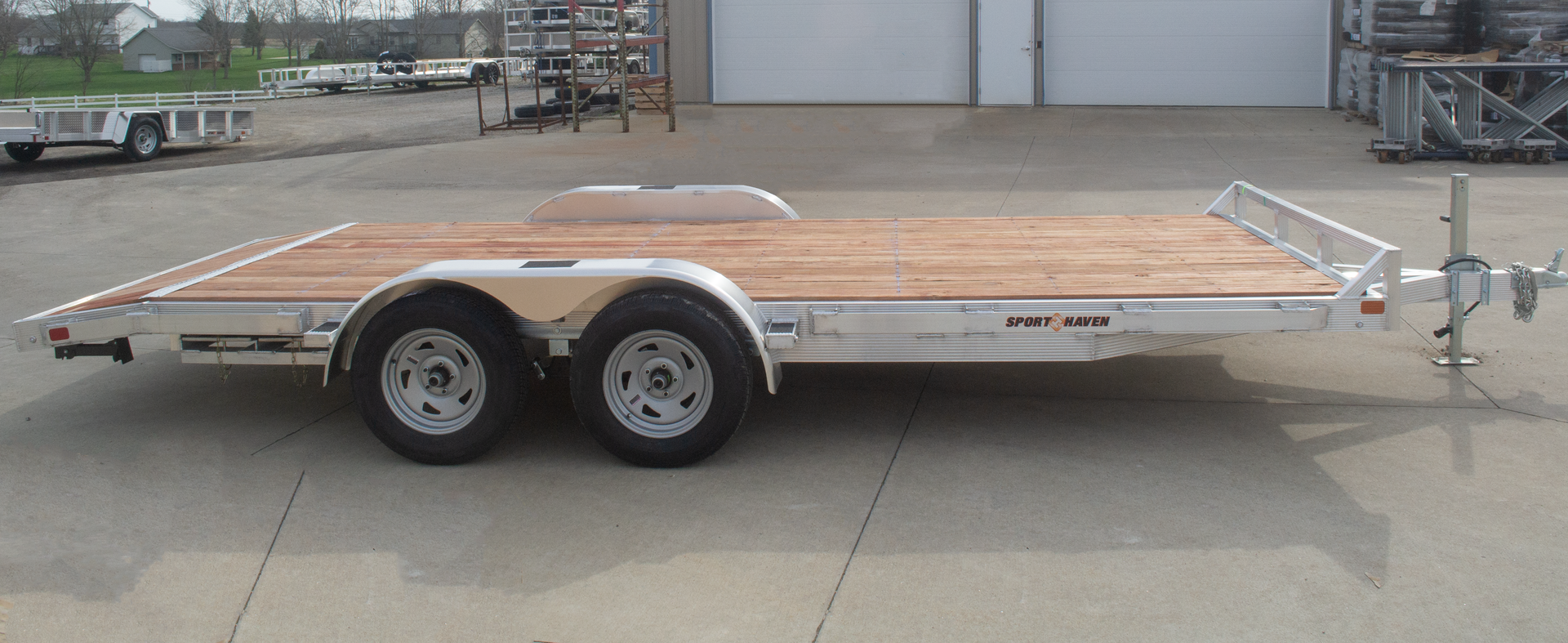 sport haven wood deck car hauler