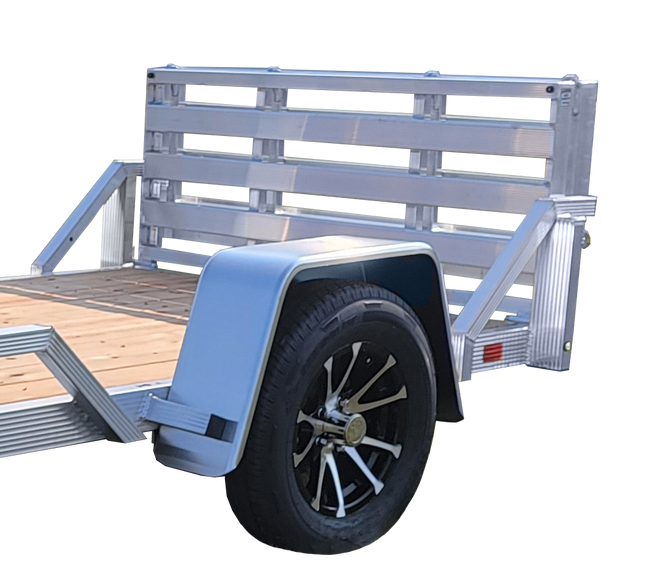 aluminum utility trailer with foldable ramp