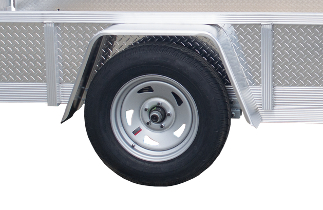 tire and wheel on trailer
