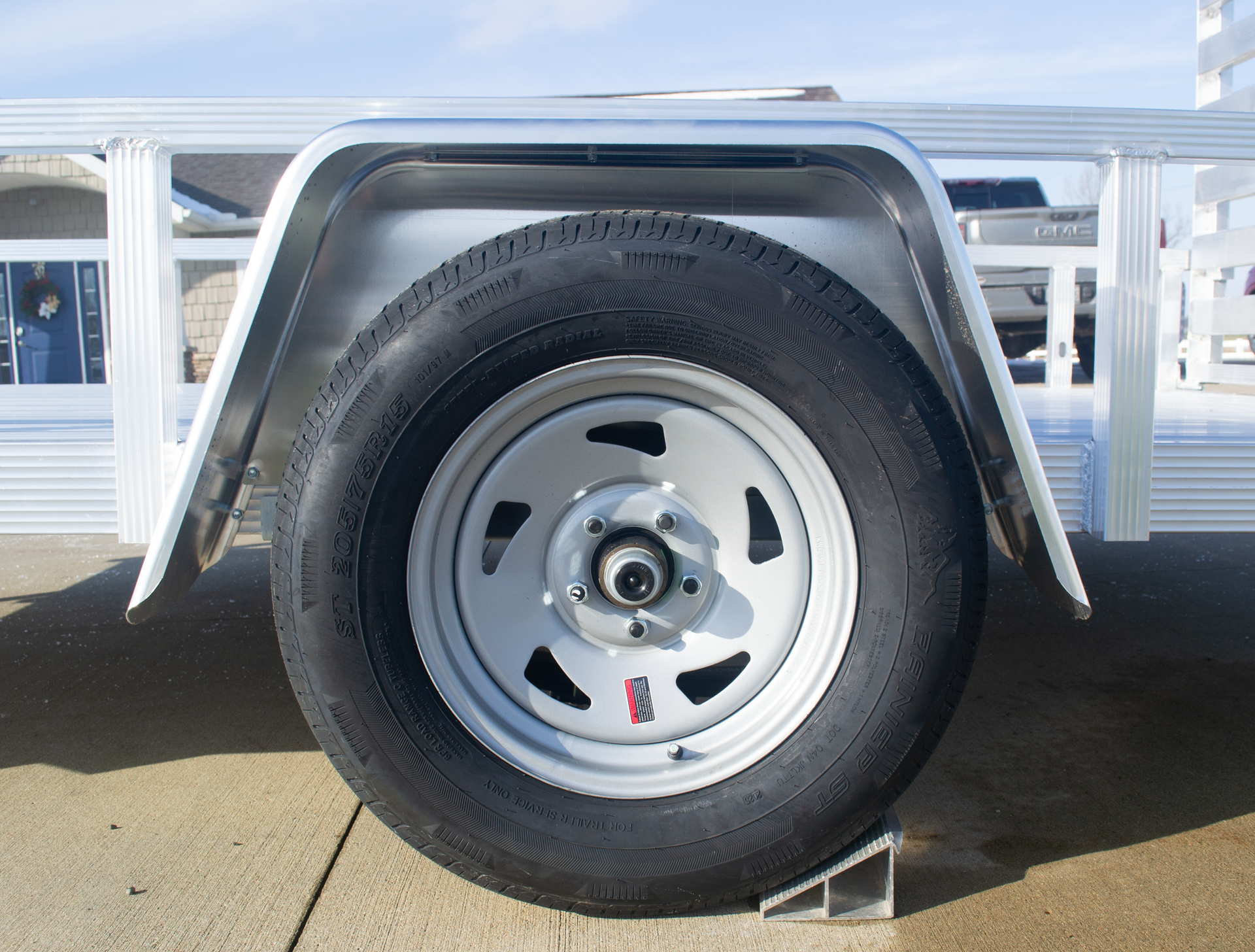 Silver E coat Trailer wheel