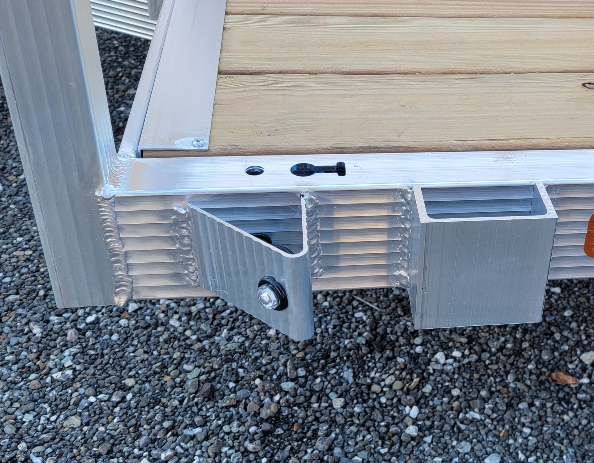 tie down receiver cut out in trailer rail