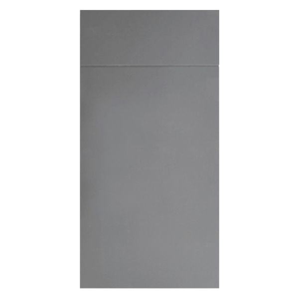 Gray rectangular cabinet door with a horizontal top panel.