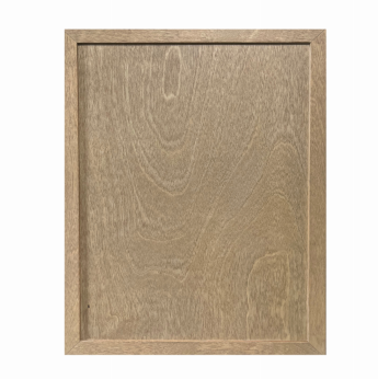 Wooden framed rectangle with wood grain.