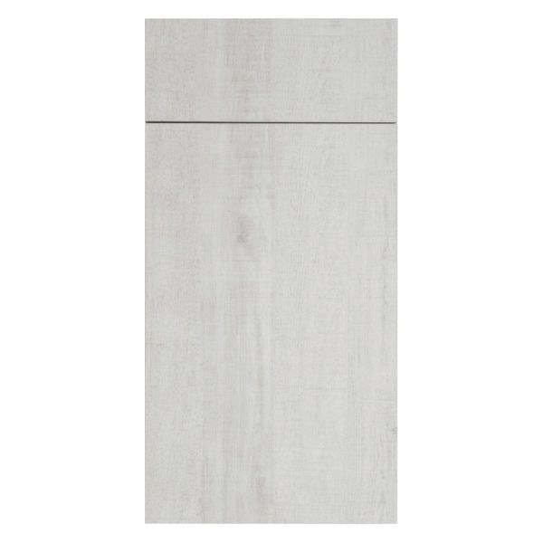 White cabinet door with wood grain texture.
