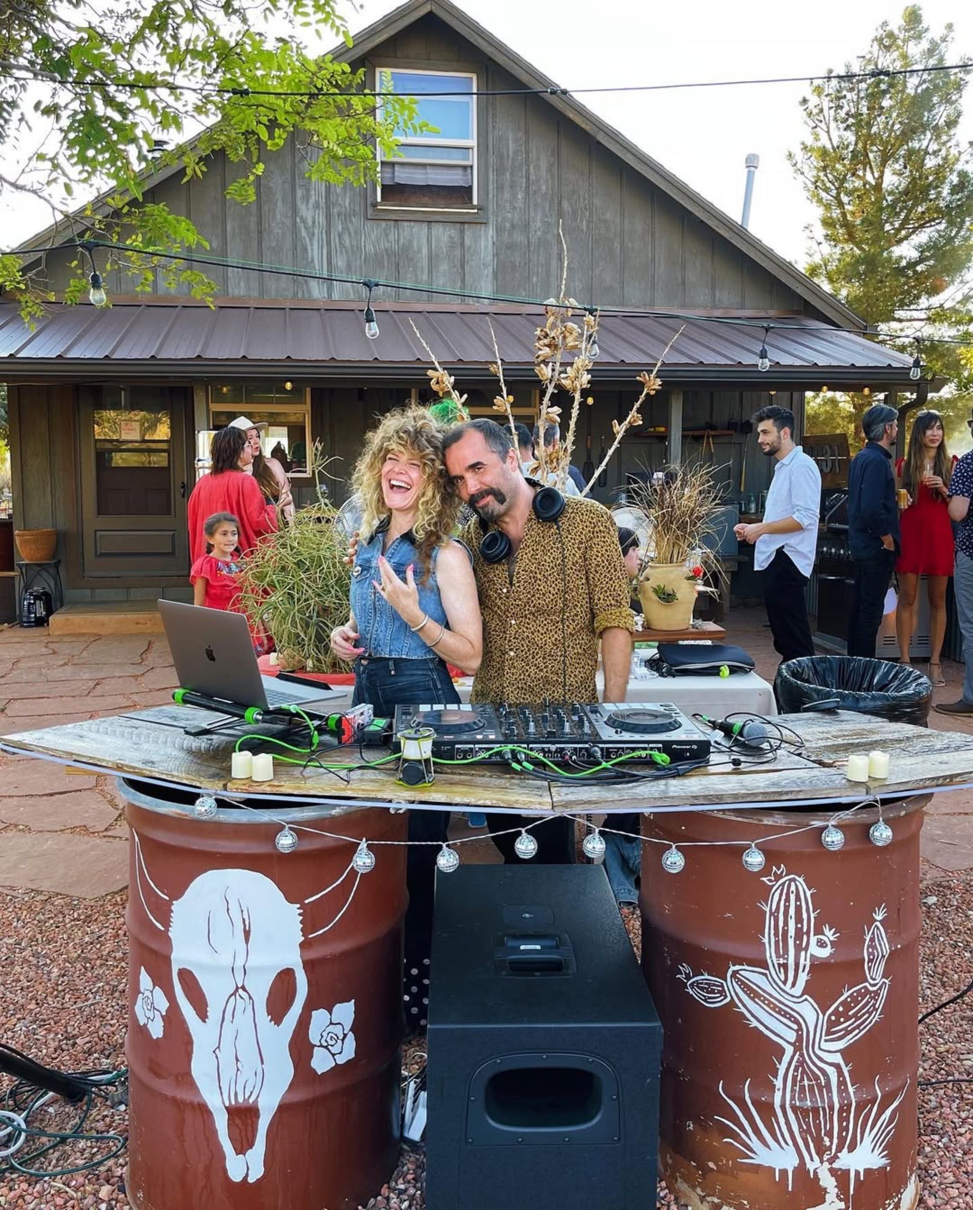 two people celebrating at an elopement wedding in zion 
