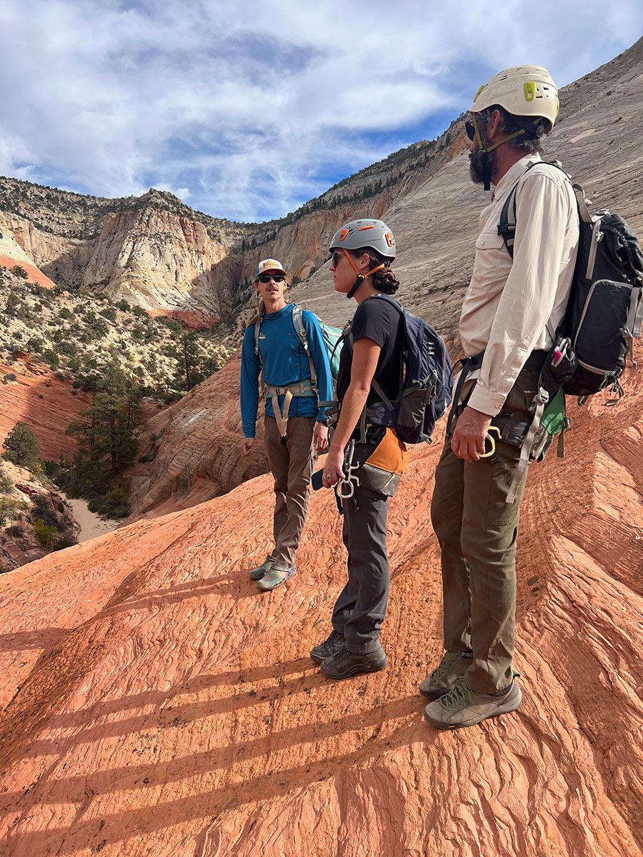 Standing on top of a rocky hill