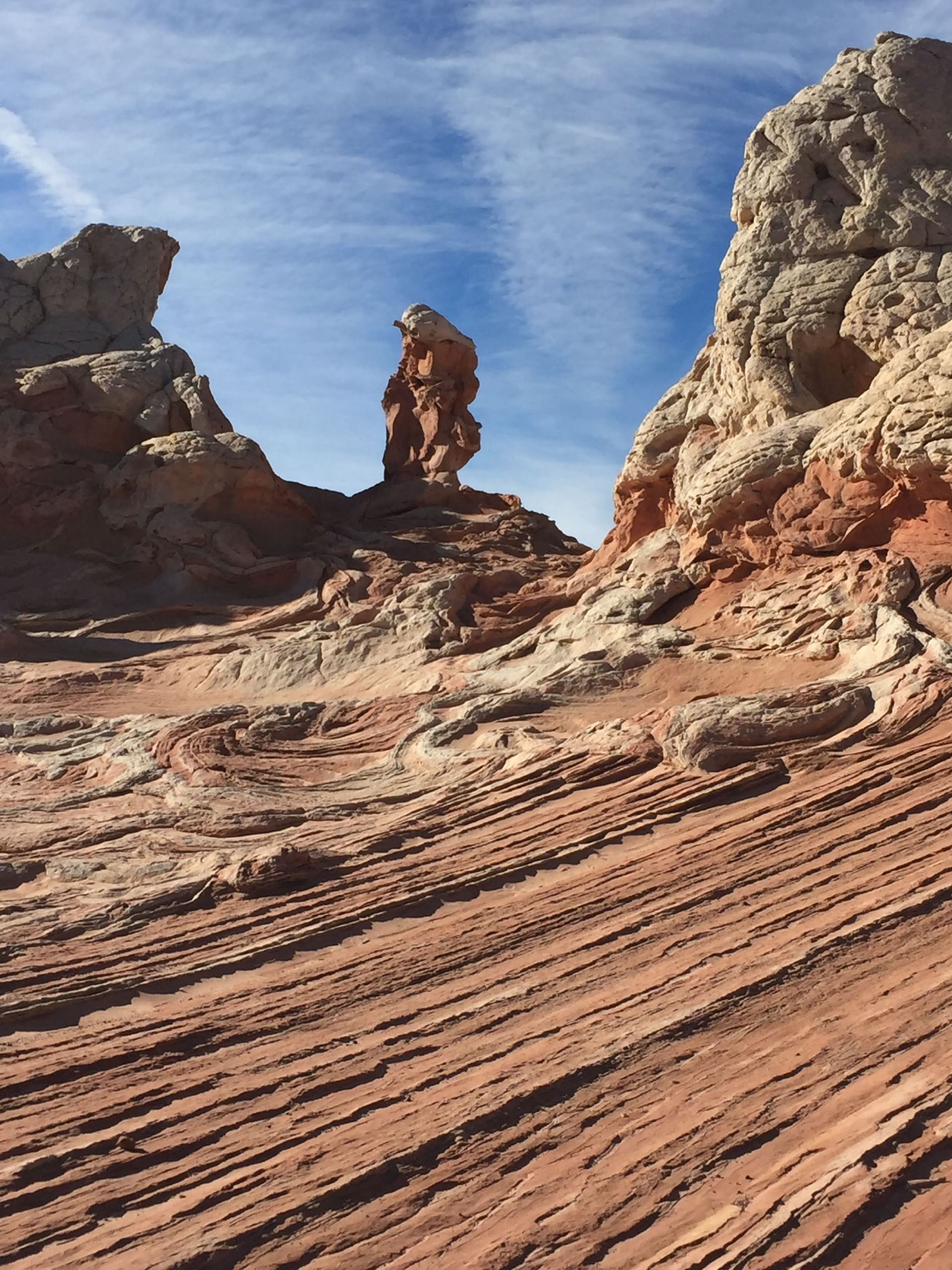 An orange sand stone formation in White Pocket