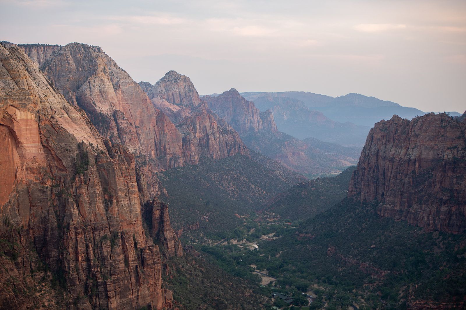 Zion National Park canyon overlook at sunrise