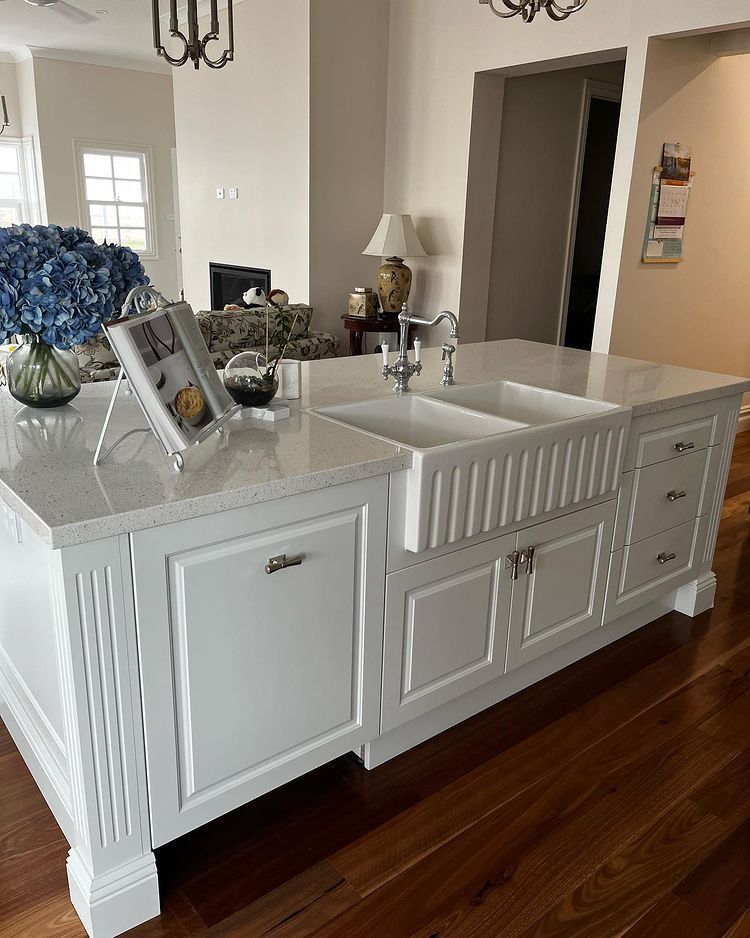 Modern Kitchen With A Big White Vanity — Lake Macquarie Designer Kitchens In Morisset, NSW