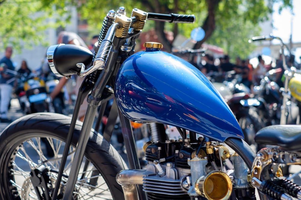 close up of a motorcycle with insurance