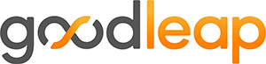 The logo for goodleap is orange and black on a white background.