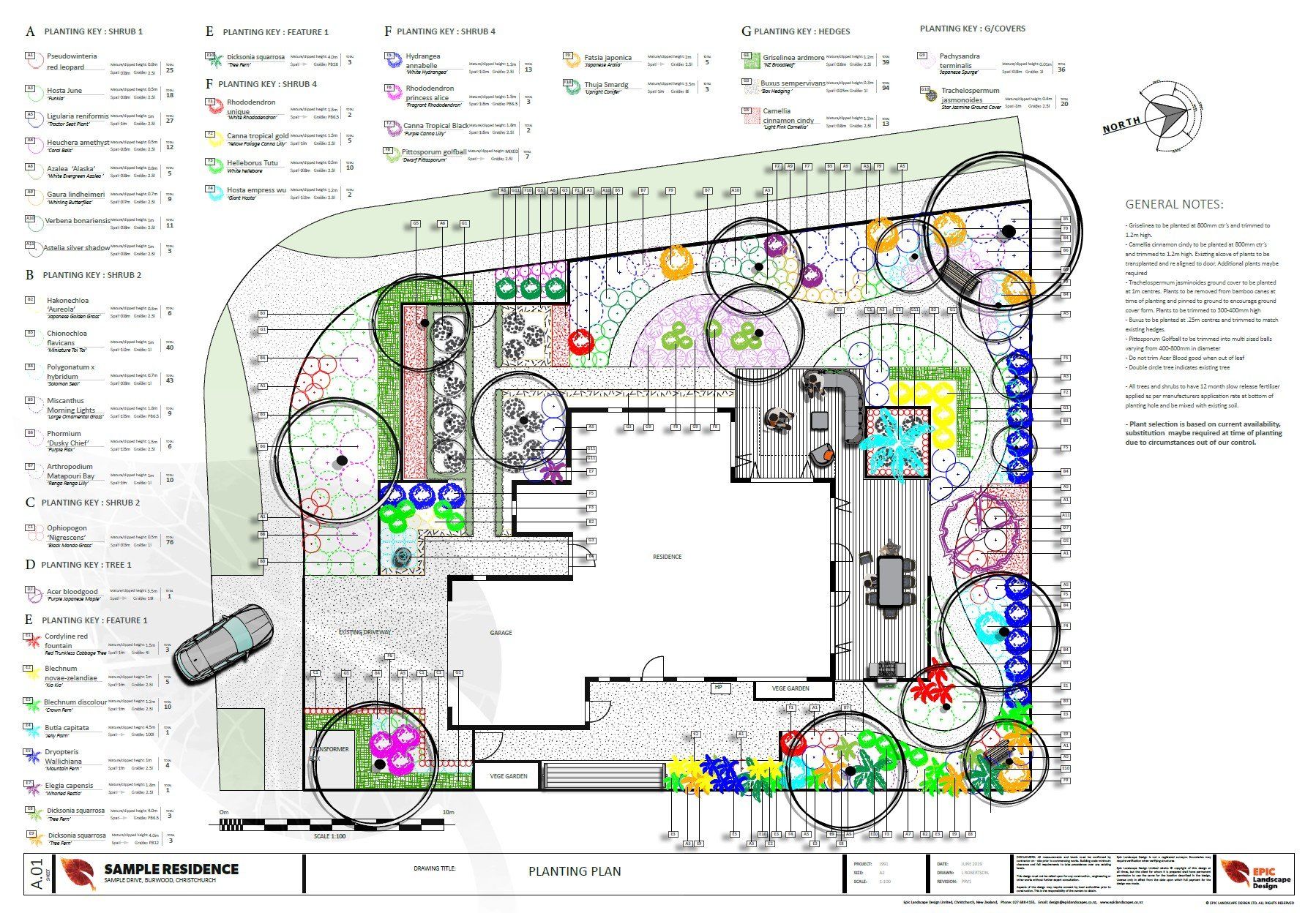 A floor plan of a house with a car parked in front of it.