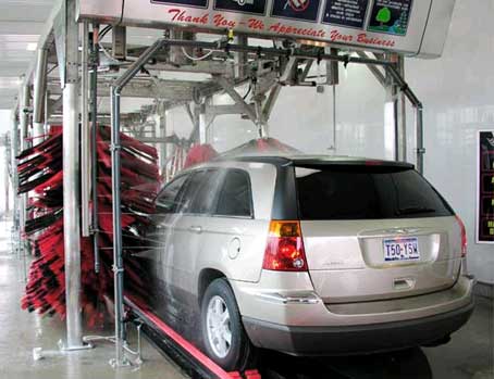 Car Cleaning— Silver Car Having Automatic Car Wash in Lancaster, OH