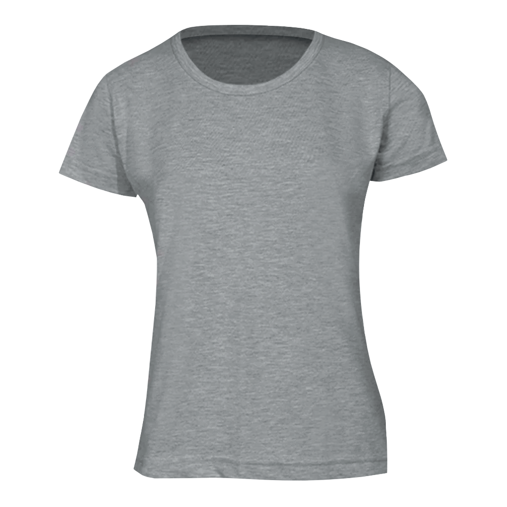 Camiseta de manga corta de color gris sobre fondo blanco.