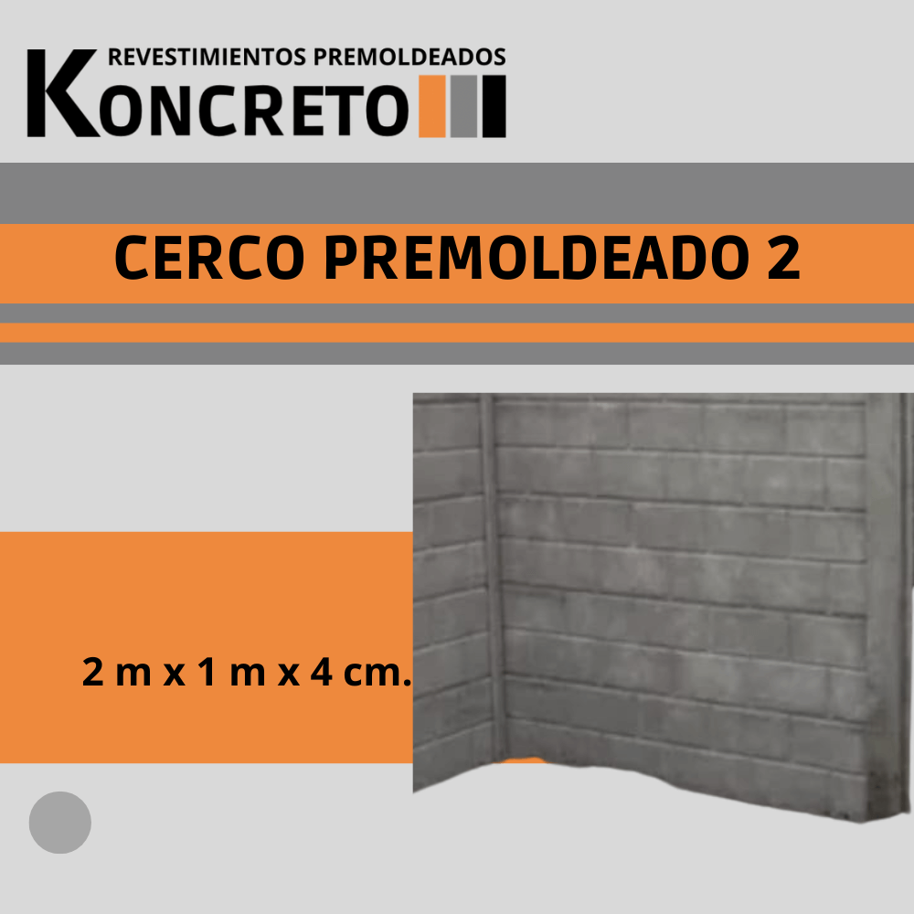 Un cartel de cerco premoldeado 2 muestra una imagen de un muro de hormigón