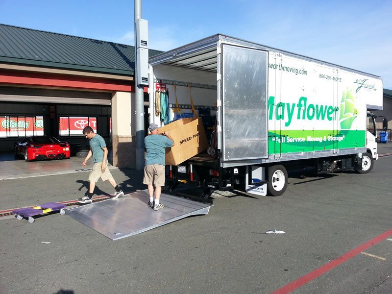 A Mayflower Truck is Being Loaded with Boxes | San Rafael, CA | Earl Farnsworth Express