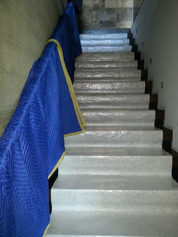 A Set of Stairs Covered in a Blue Blanket | San Rafael, CA | Earl Farnsworth Express