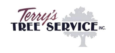 Logo for Terry's Tree Service Inc. with a tree graphic in grey.