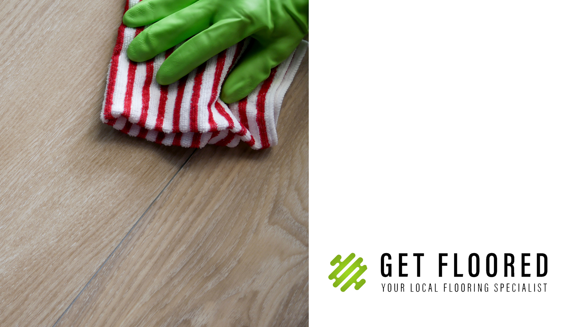 A close-up of a homeowner cleaning LVP flooring near Myrtle Beach, SC.