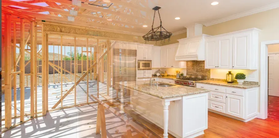 Kitchen under construction. 