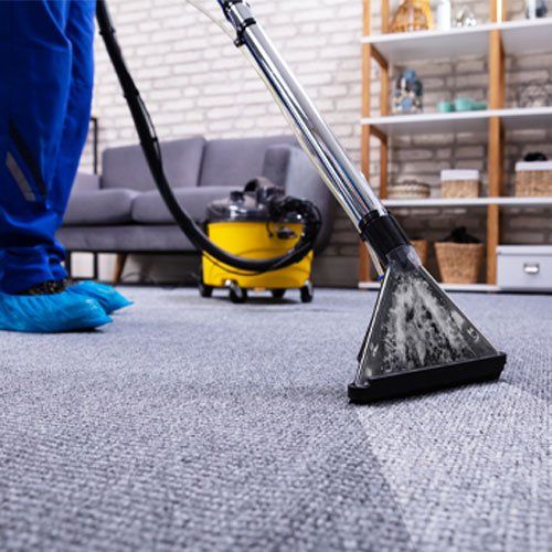 Person Cleaning Carpet with Vacuum Cleaner — Adelaide, SA — Adelaide Carpet Care