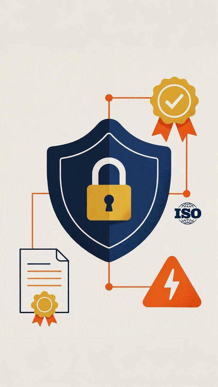 Professional minimalist illustration for a blog post about digital independence and information secu