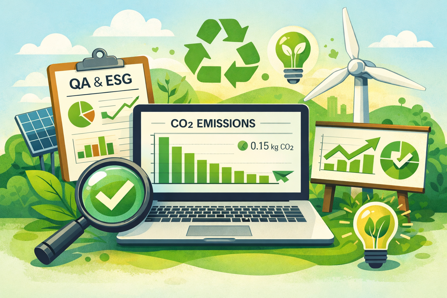 תרשים שילוב מדדי קיימות במדדי איכות – Green QA ו‑ESG