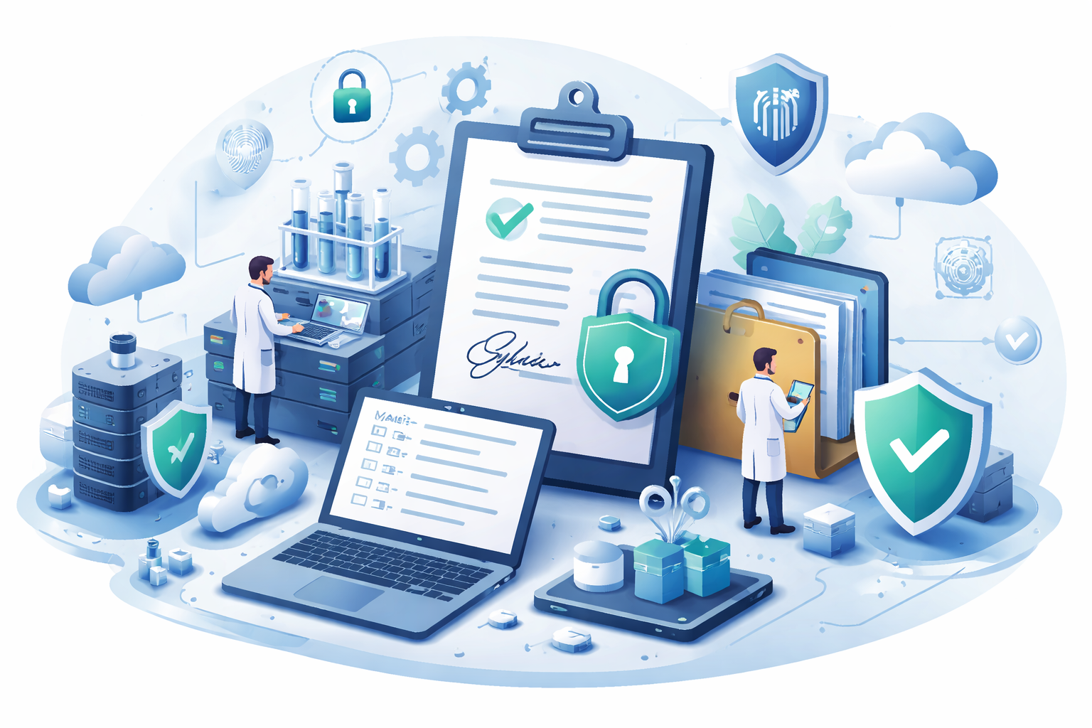  גרף שמציג תהליך עמידה ב‑21 CFR Part 11 לרשומות וחתימות אלקטרוניות