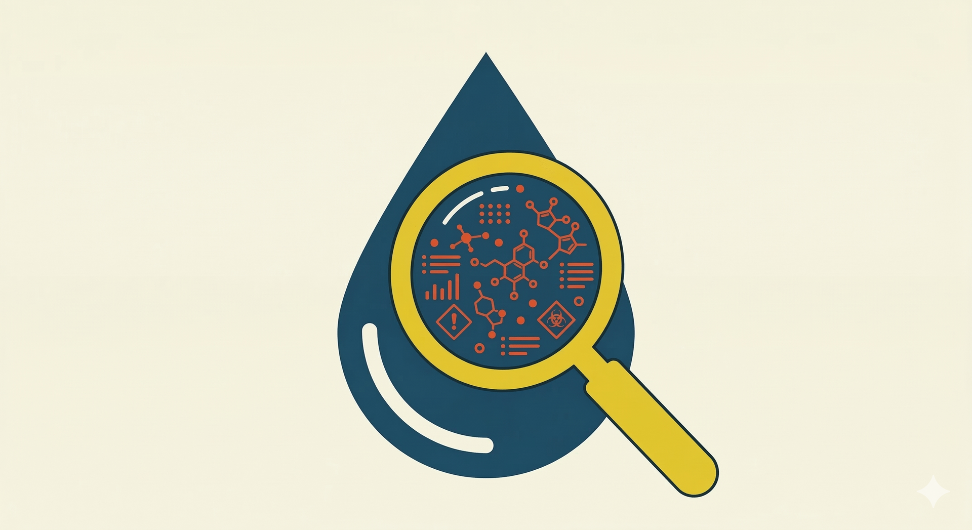 נראה זכוכית מגדלת ענקית שבוחנת טיפה של חומר.