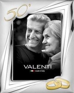 Cornice portafoto in argento con coppia sorridente; scritta 