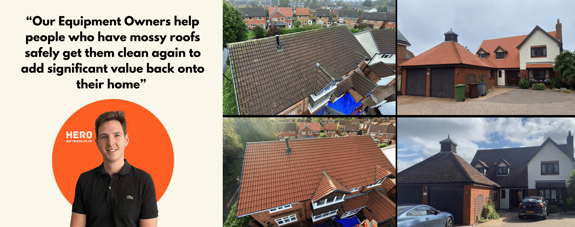 Professional roof cleaning and moss removal service in Solihull, West Midlands 