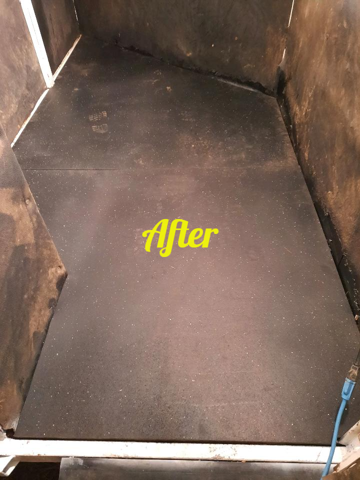 A picture of a black floor with the words `` after '' written on it.